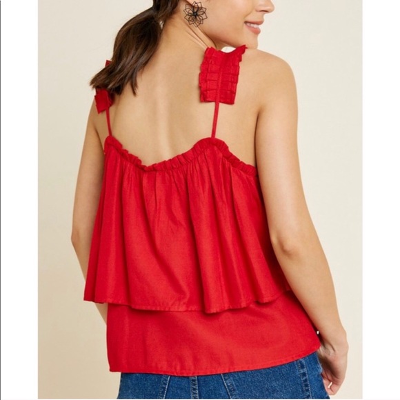 Olivia red pleated tank! ❤️🌿 - Picture 2 of 4